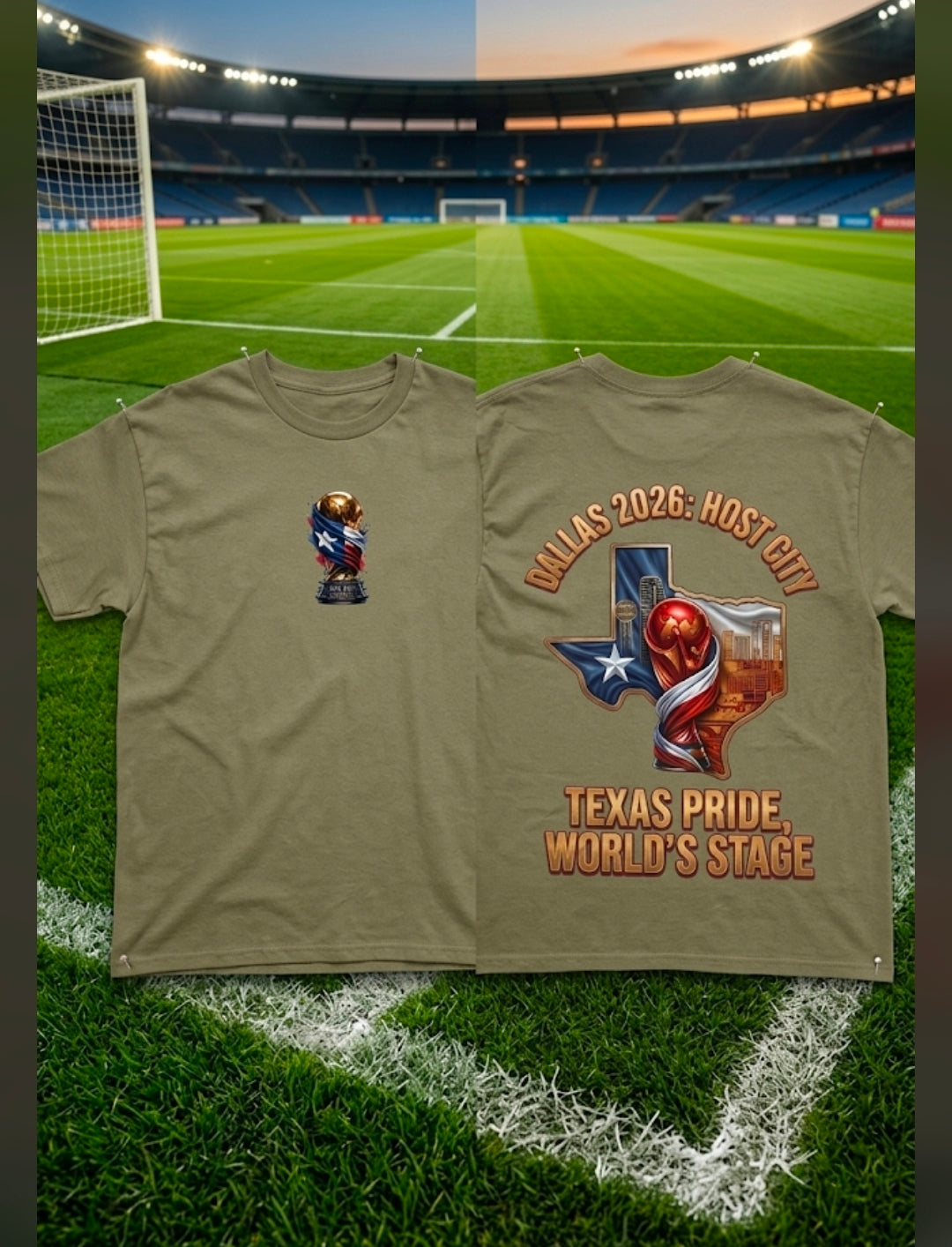 Dallas 2026 Host City Soccer Tee - Texas Pride World's Stage T-Shirt